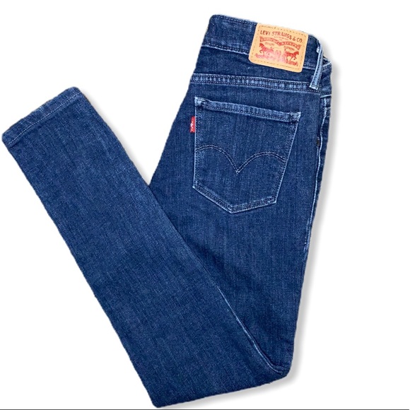 Levi’s 711 Blue Retro Deep Pocket Skinny Jeans - Picture 3 of 5